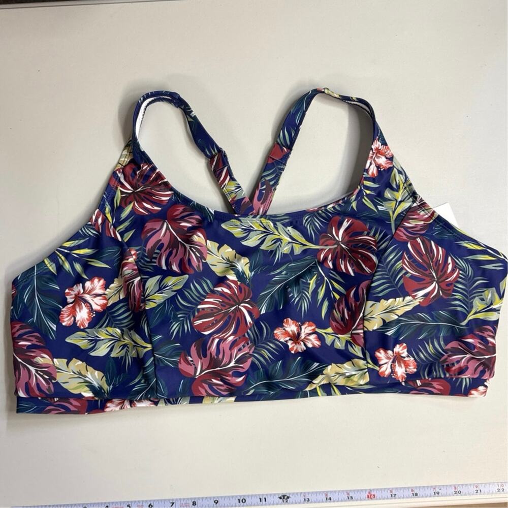Holipick Swim Top Size 26W in Burgundy, Blue, White, and Green